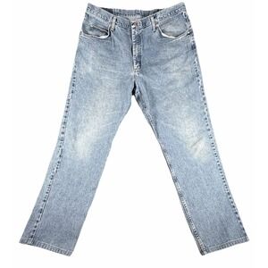 Wrangler 976 Cowboy Cut Mens 38x34 Light Wash Relaxed Fit Straight Leg Jeans
